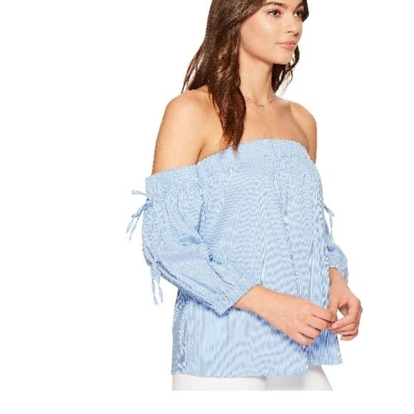 1. state off shoulder blouse with ties - Picture 6 of 8